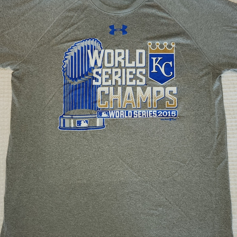 NEW Under Armour MLB Kansas City Royals 2015 World Series Commemorative Shirt